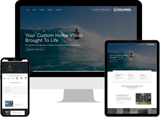 Evolving Constructions storybrand websites mockup